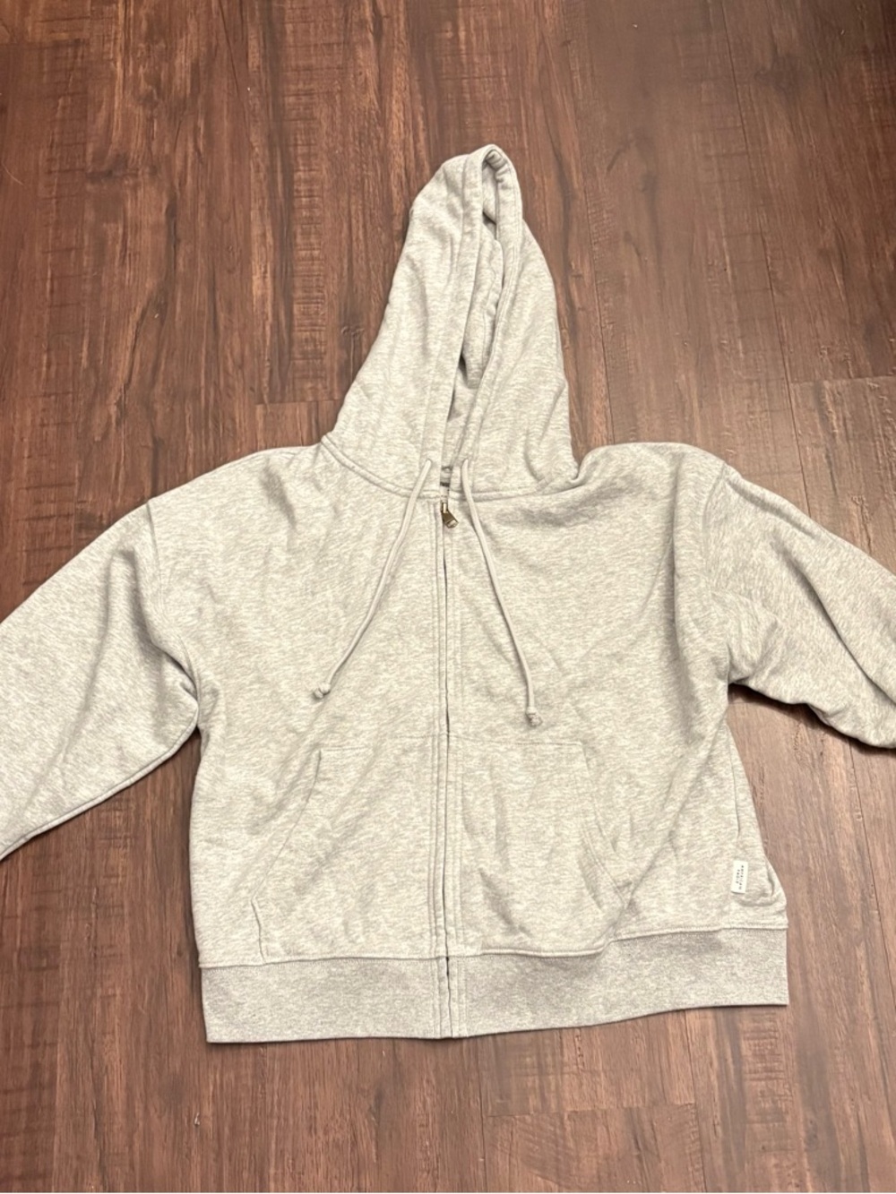 American Eagle Outfitters Light Gray Full-Zip Hoodie Jacket